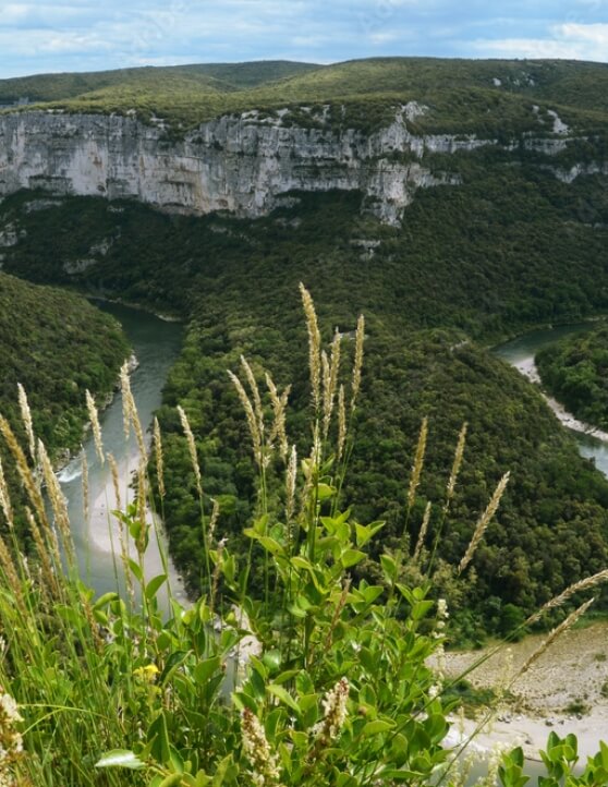 Aerial view of one-day hiking tours in Ardèche